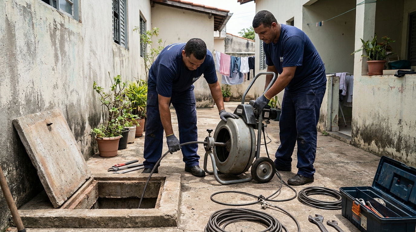 Desentupimento de Coluna Sanitária em Betim‑MG