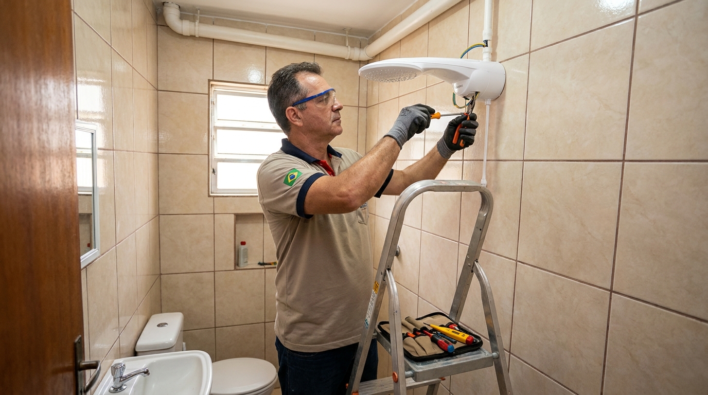 Substituição de Chuveiro Antigo em Betim‑MG